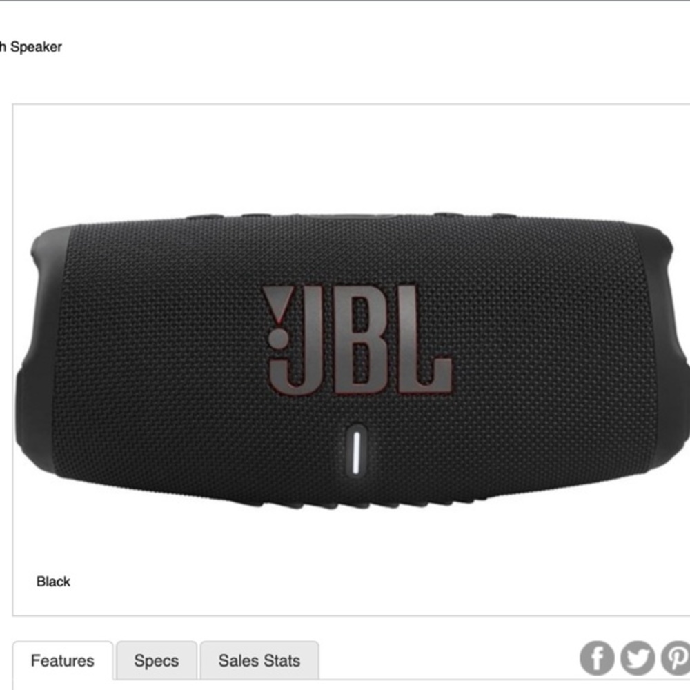 JBL Charge 5 Portable Wireless Waterproof IP67 Bluetooth Speaker Black